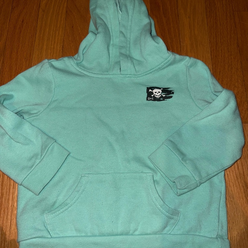 Mint Green Hoodie with Skull Design